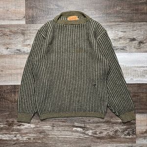 Vintage Pebble Beach Chunky Knit Wool Sweater Long Sleeve Mens Size 42 Green
